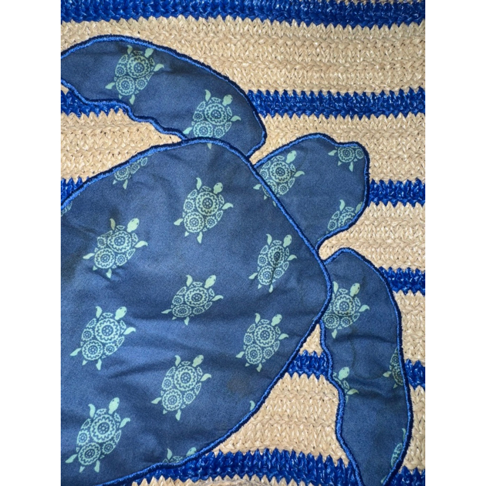Vera Bradley Beach Bag One Size Beige and Blue Turtle - Picture 2 of 10